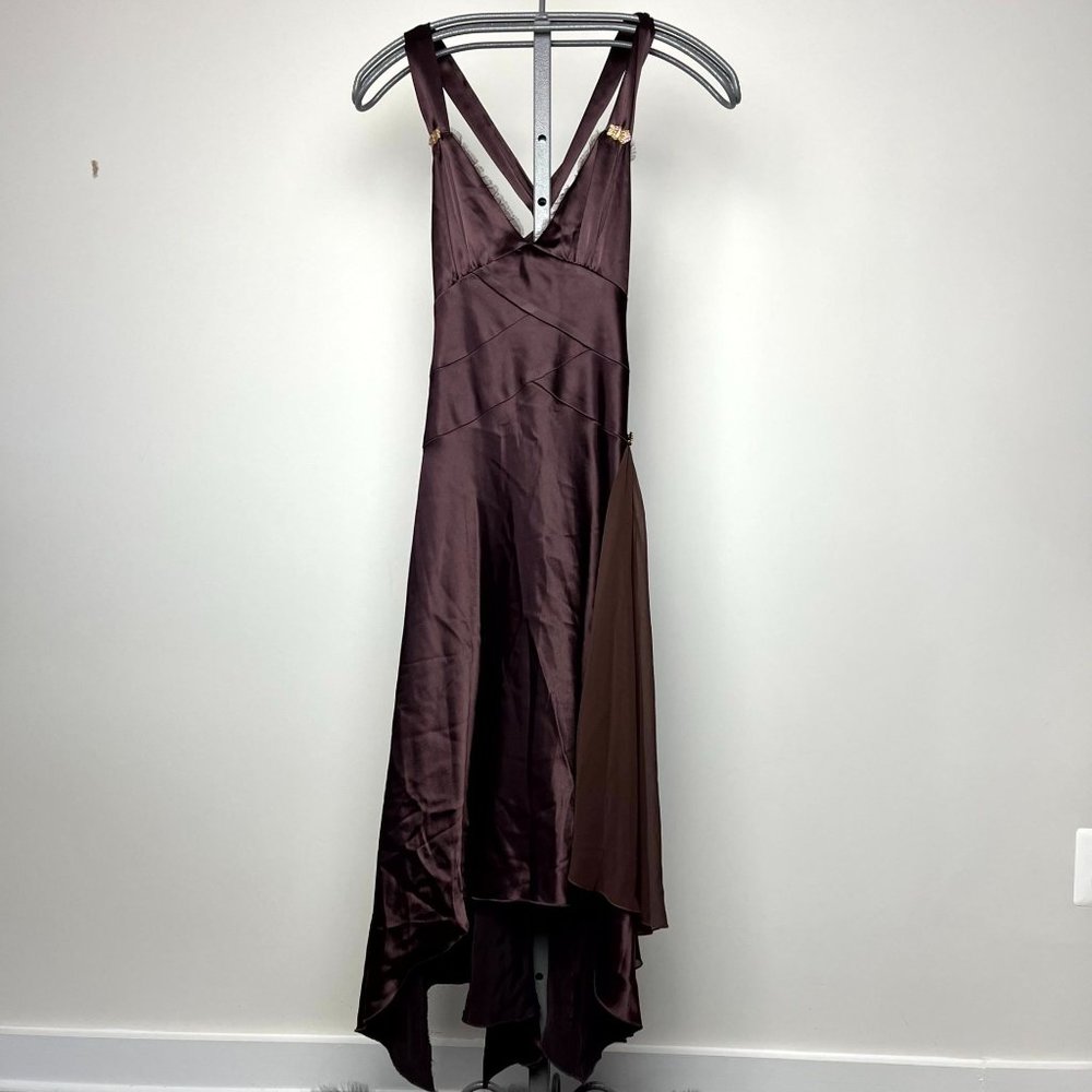NWT A.B.S. Essentials by Allen Schwartz Chocolate Satin Dress 6